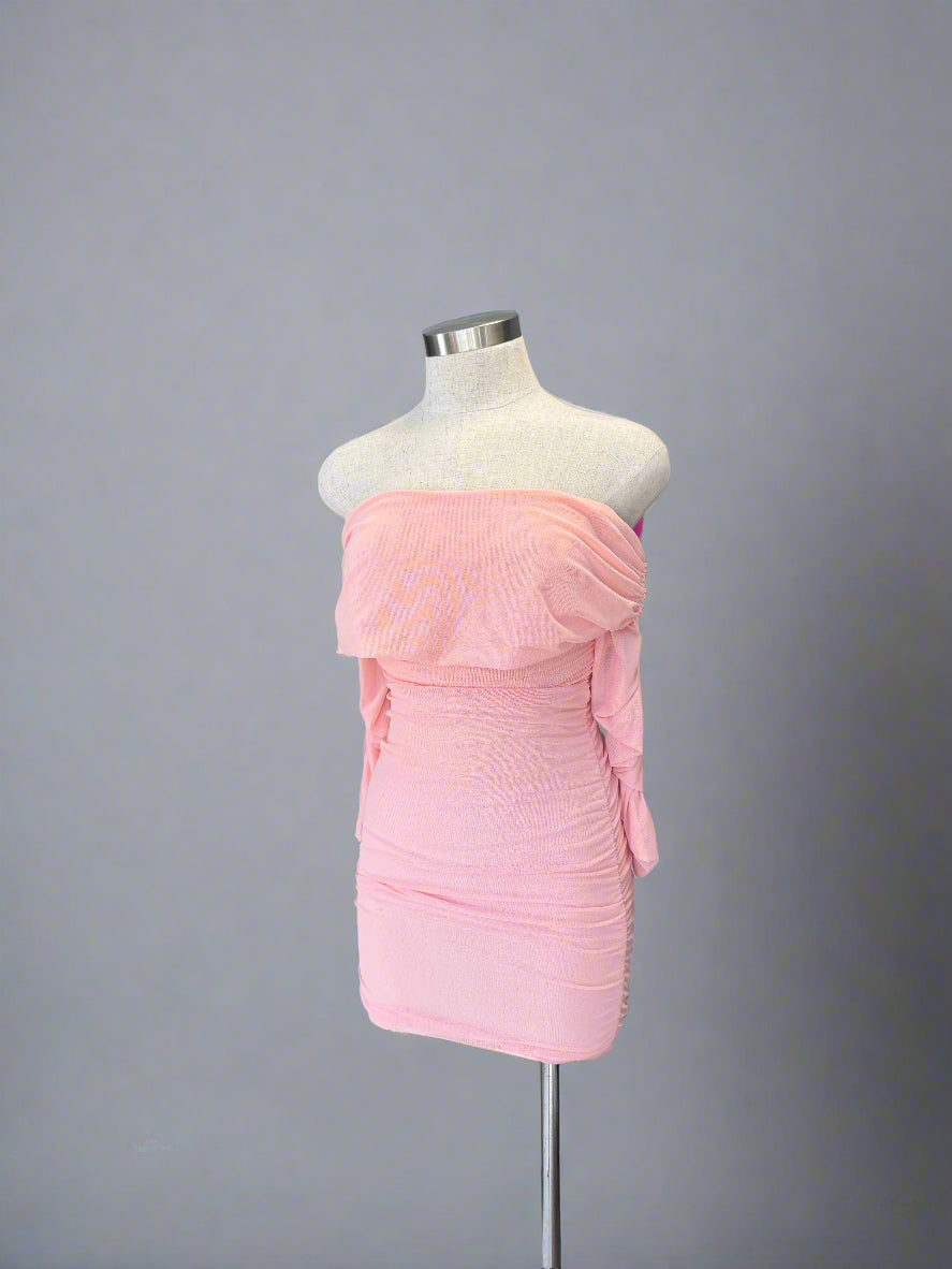 Mesh Off The Shoulder Mini Dress