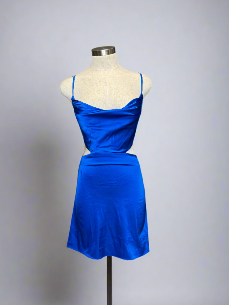 Cobalt Blue Open Back Mini Dress