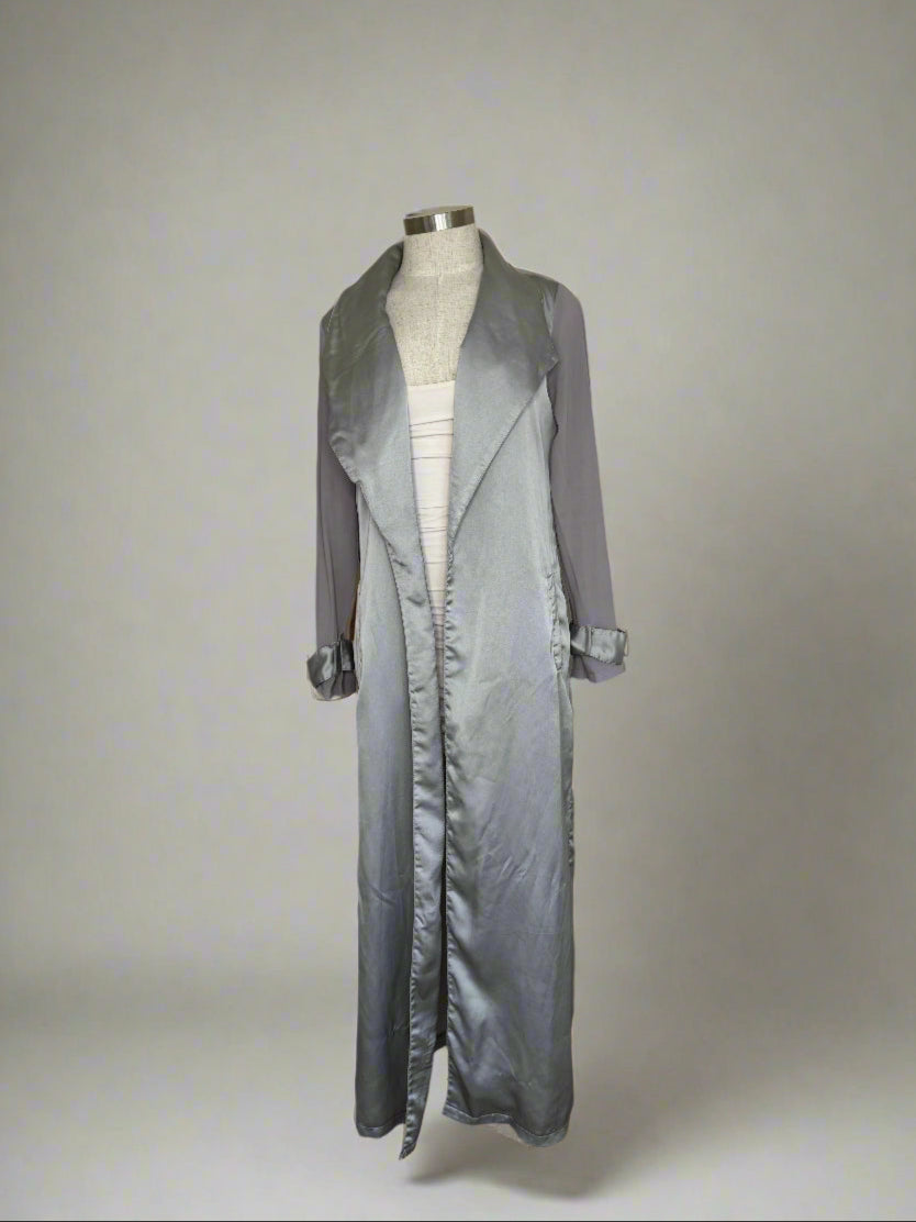 Long Lightweight Dusty Blue Coat