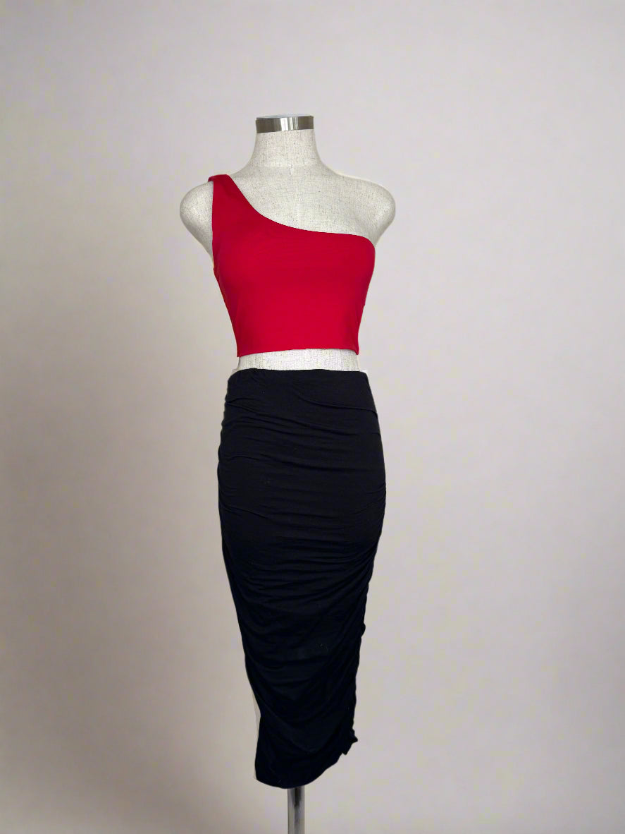 Ruched Midi Skirt