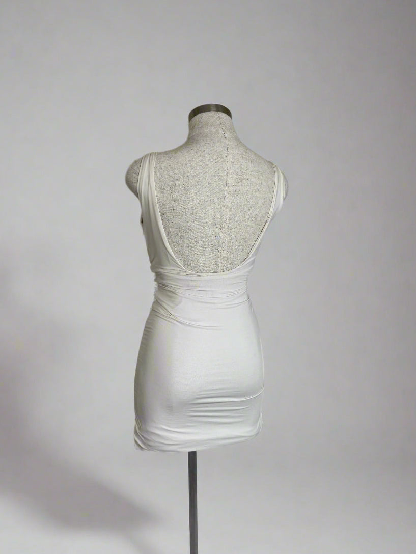 Ruched Mini Dress Low Back
