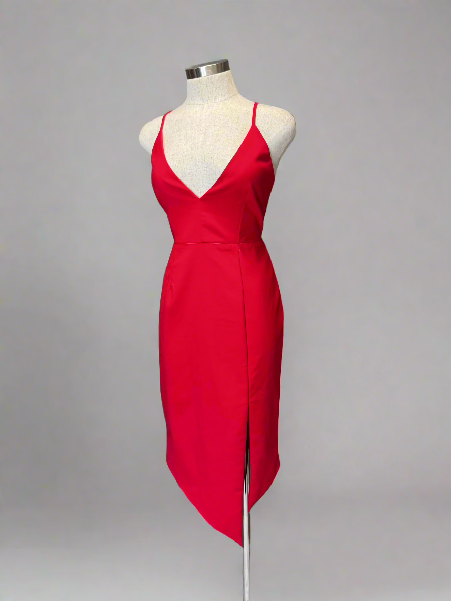 Red Formal Midi Dress
