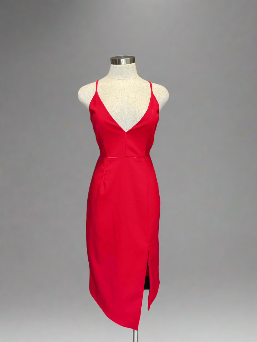 Red Formal Midi Dress