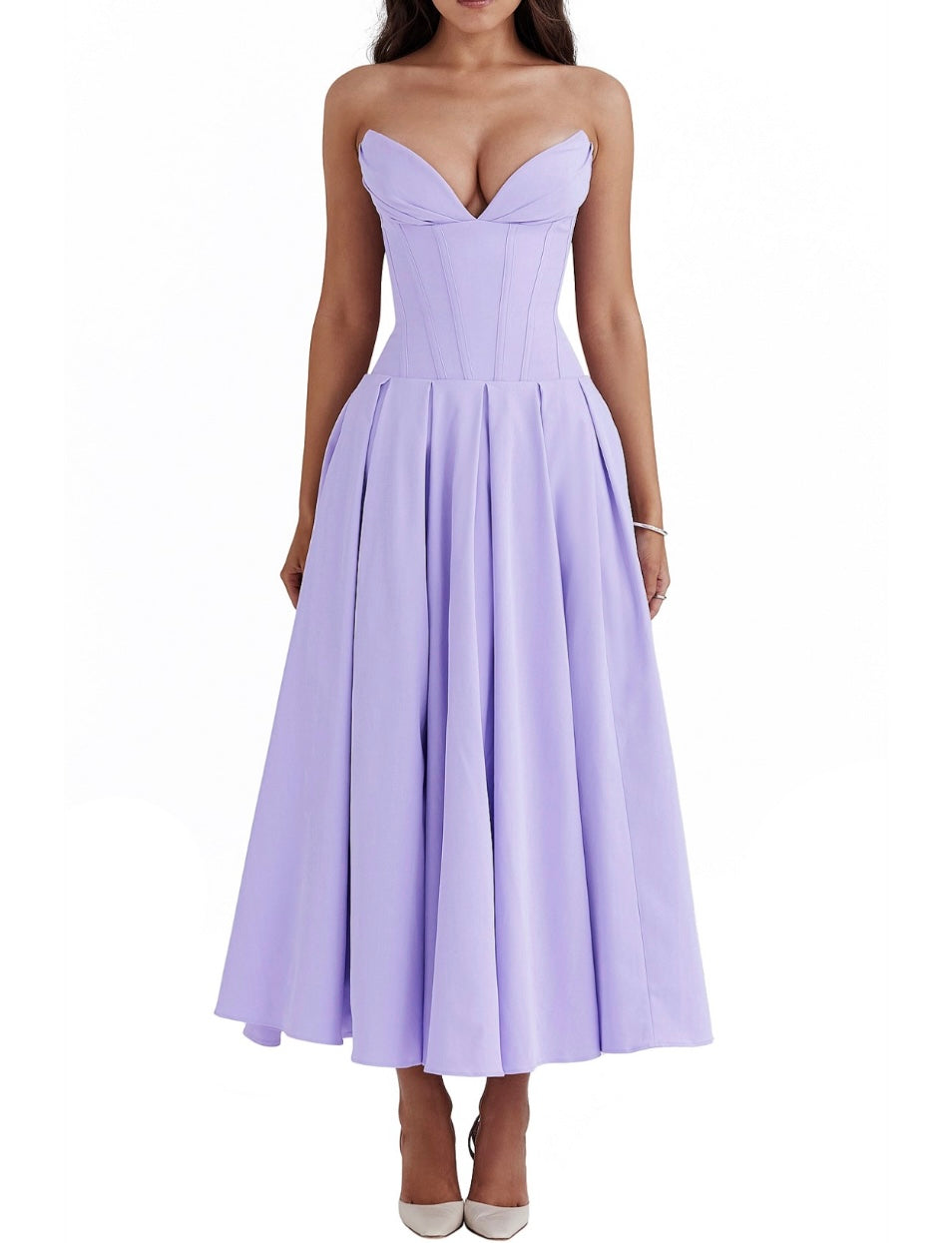 House of Cb Corset Tulle Midi Dress