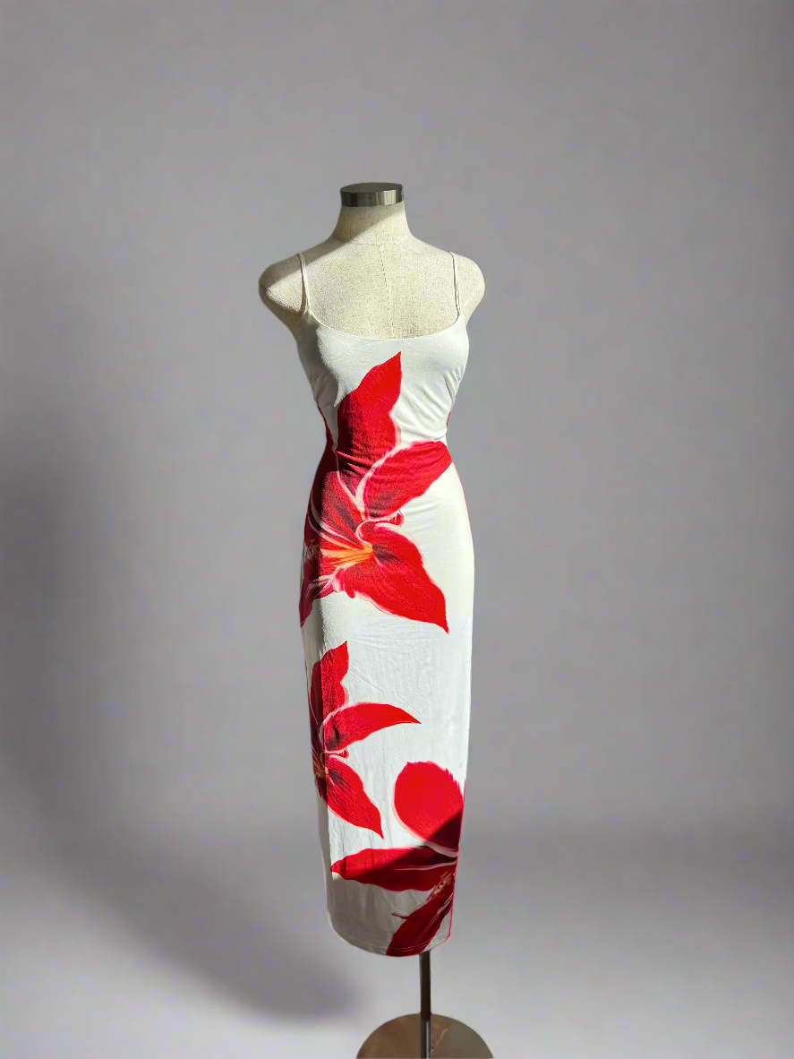 Flower Accent Maxi Dress