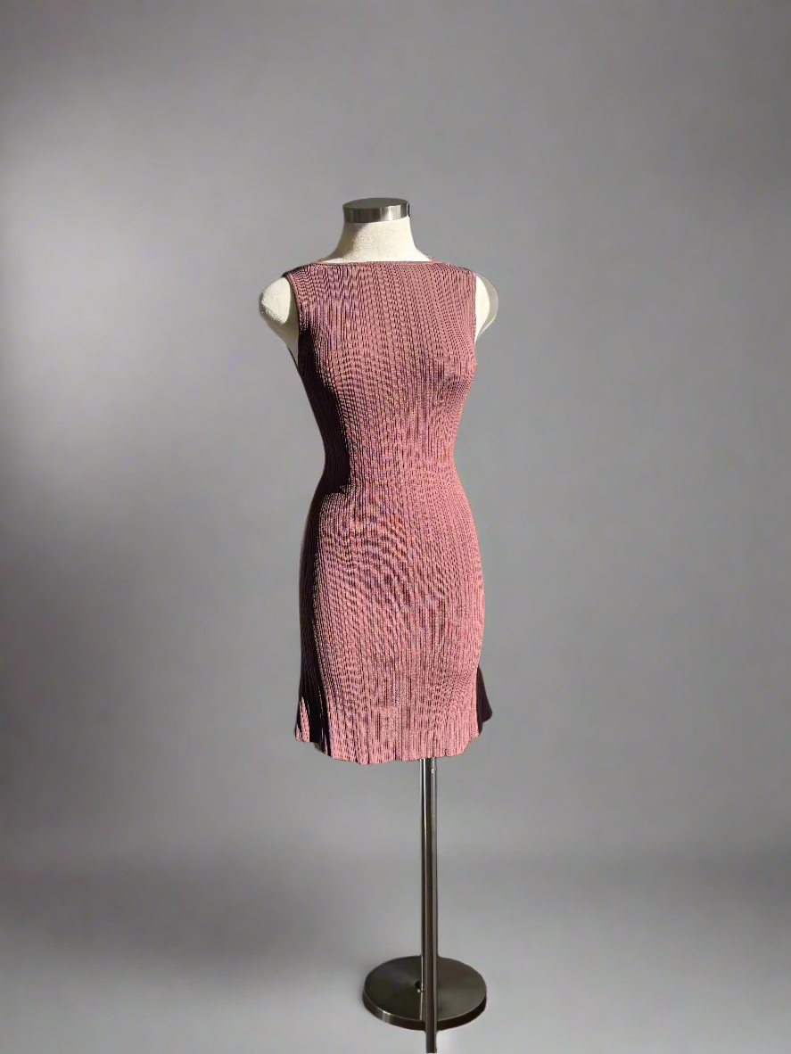 Open Back Ribbed Mini Dress Brown