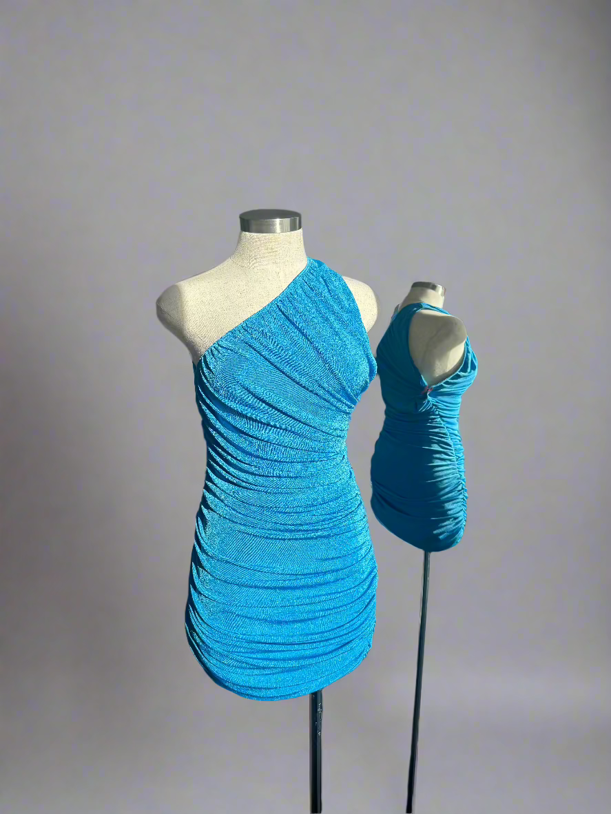 Ruched One Shoulder Dress
