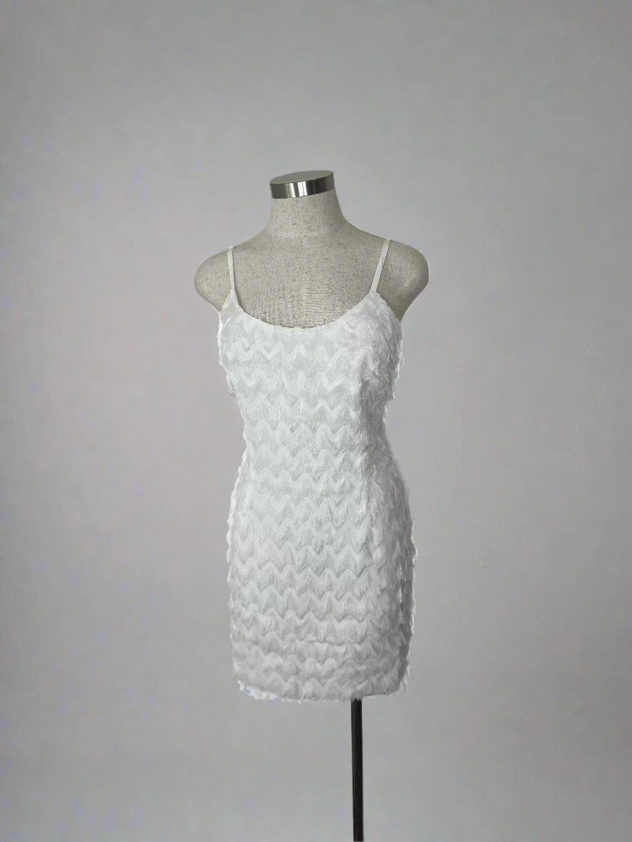 White Fringe Dress