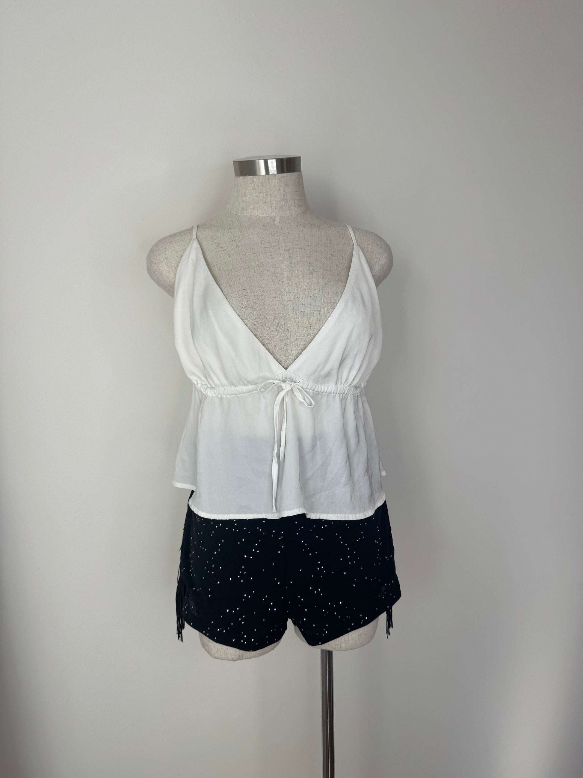 White Flowy Crop Top