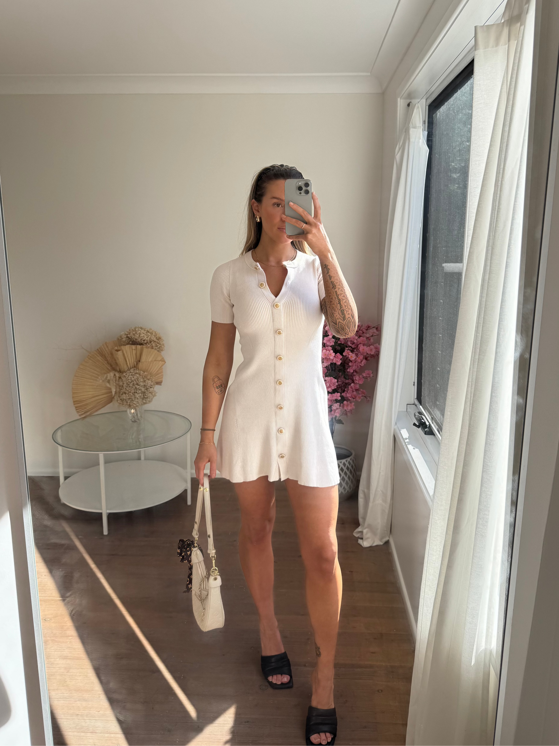 Cap Sleeve Knit Mini Dress