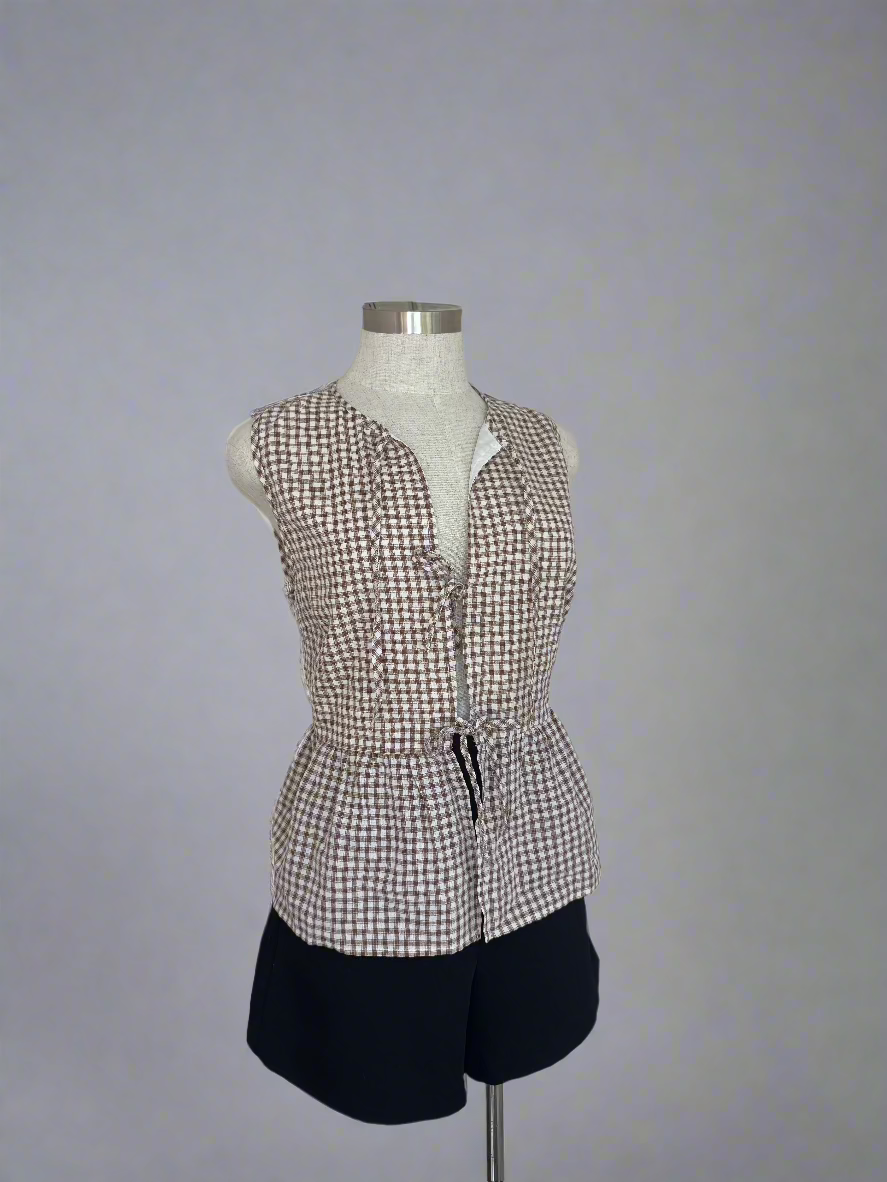 Gingham Tie Up Top