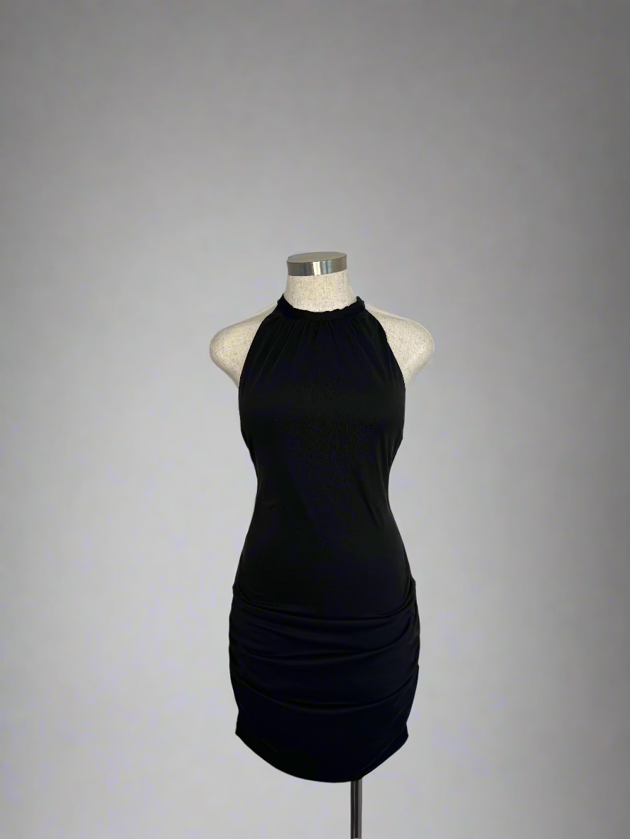 Black Halter Mini Dress