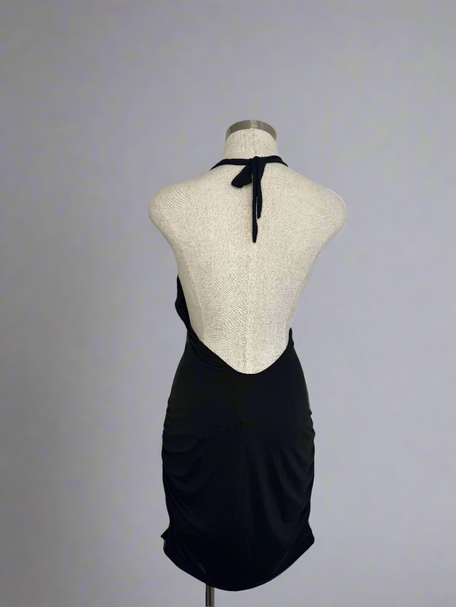 Black Halter Mini Dress