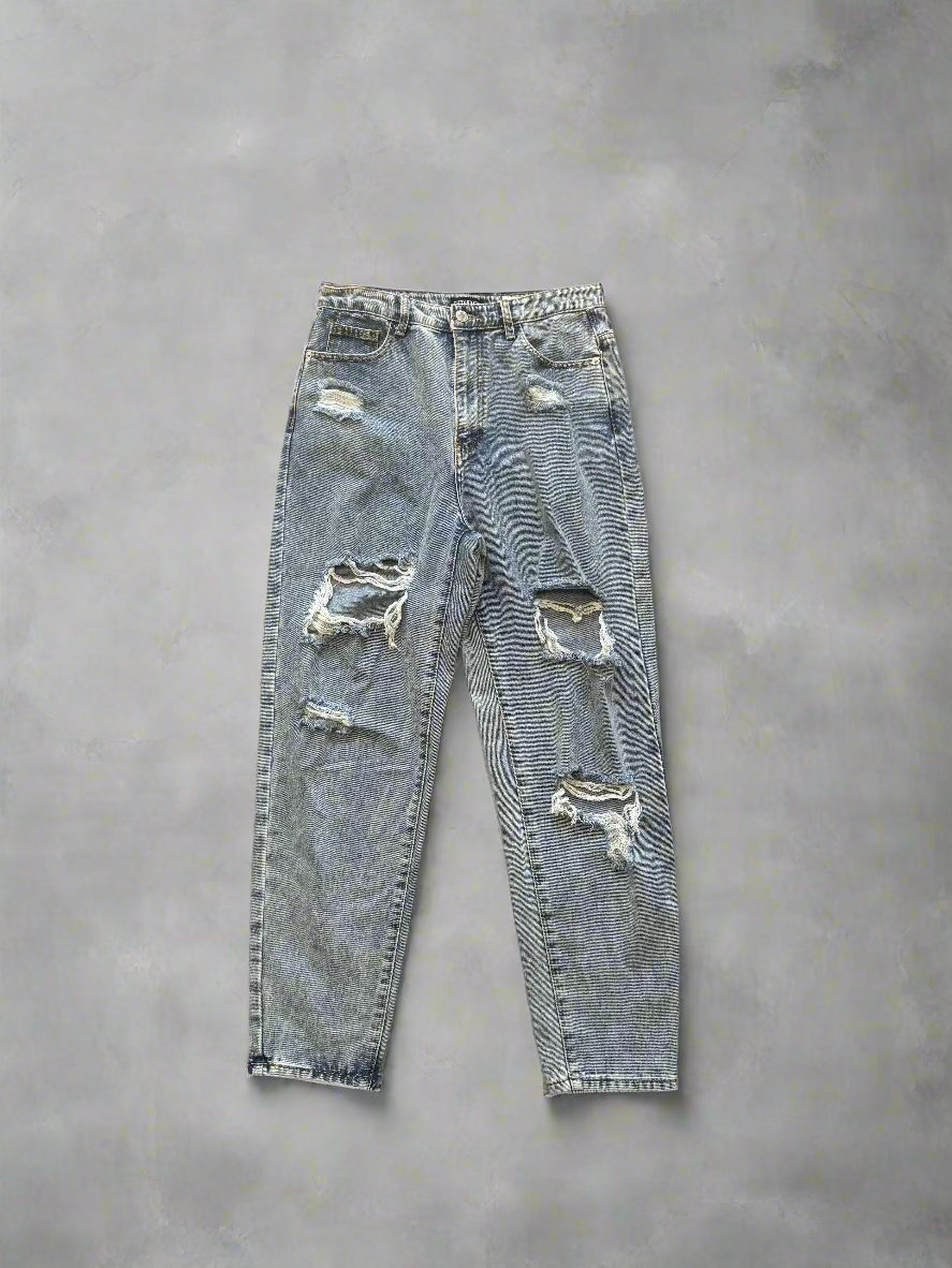 Ripped Casual Light Denim Jeans