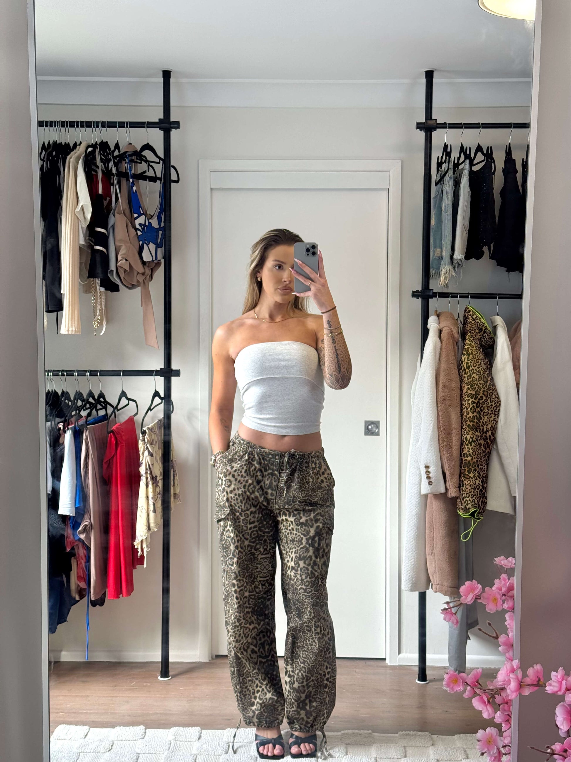 Leopard Print Cargo Pants