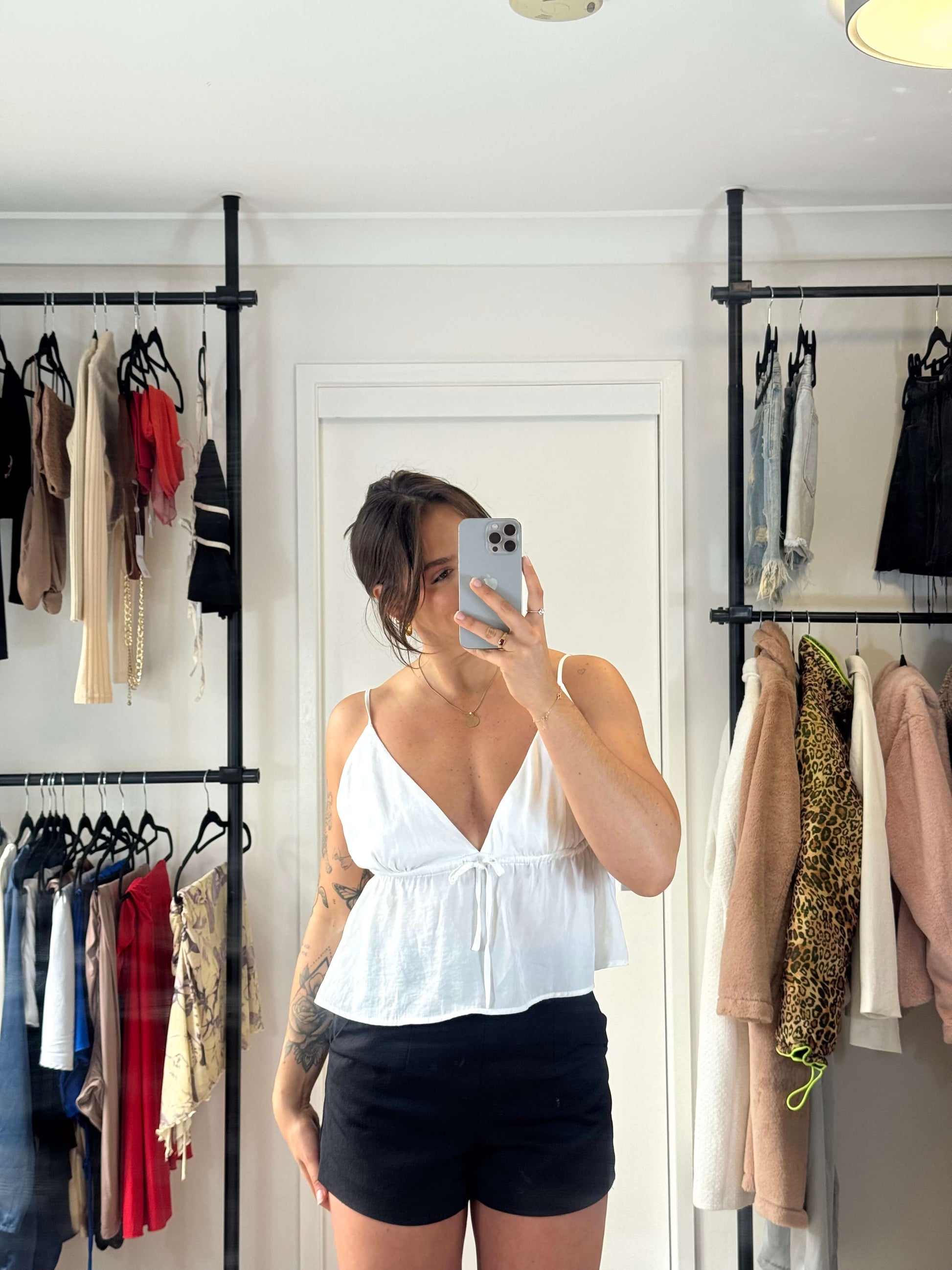 White Flowy Crop Top
