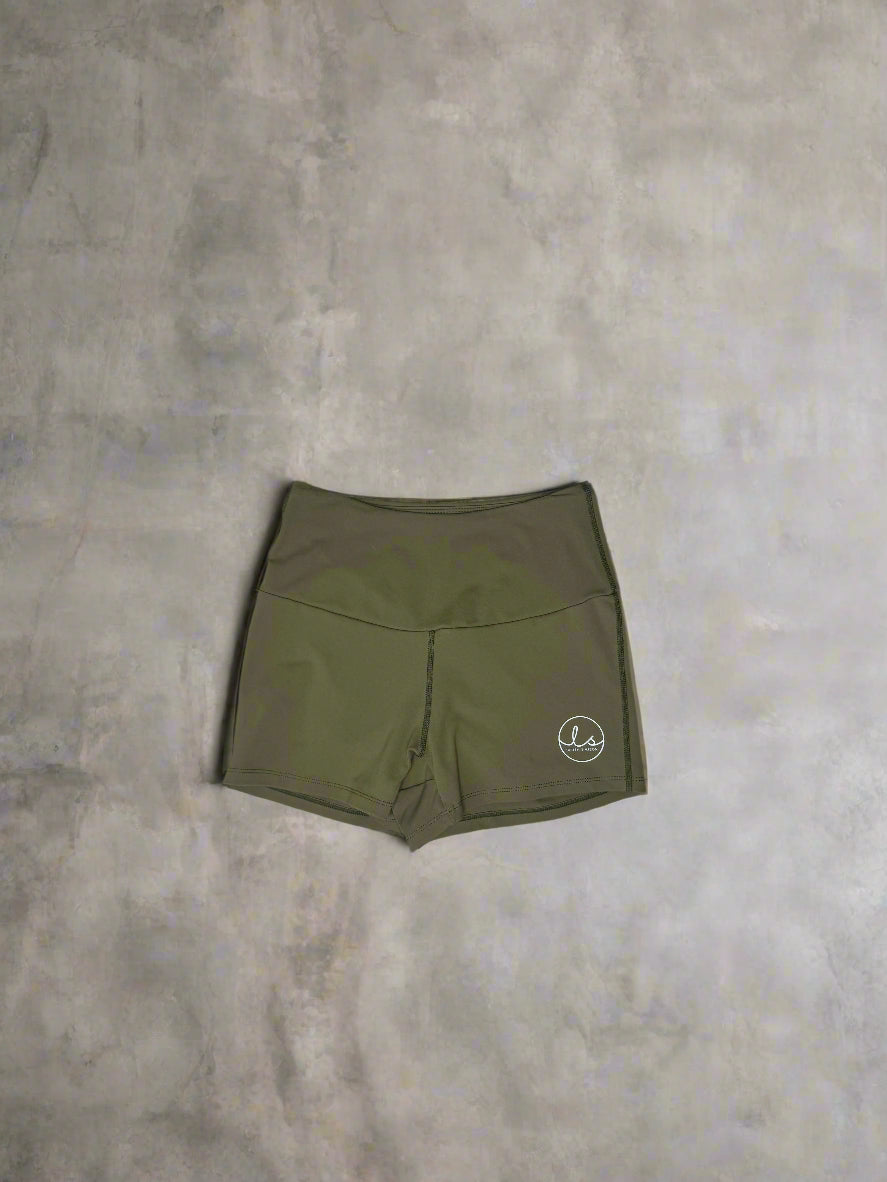 Khaki Micro Scrunch Shorts