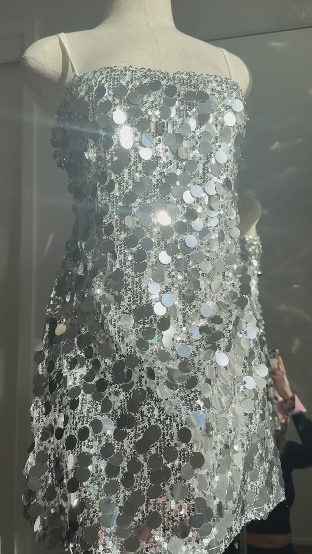 Silver Embellished Mini Dress